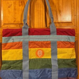 ROUND TWO Rainbow Stripe Travel Bag
